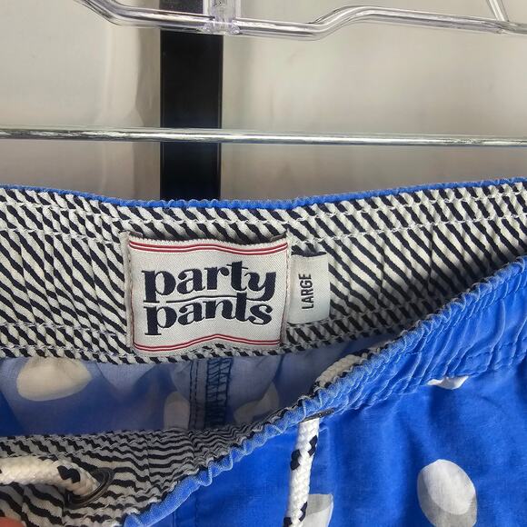 Party Pants Beer Pong Shorts Blue Red Cup Print Size Large Funny Swim Trunks - Picture 4 of 7